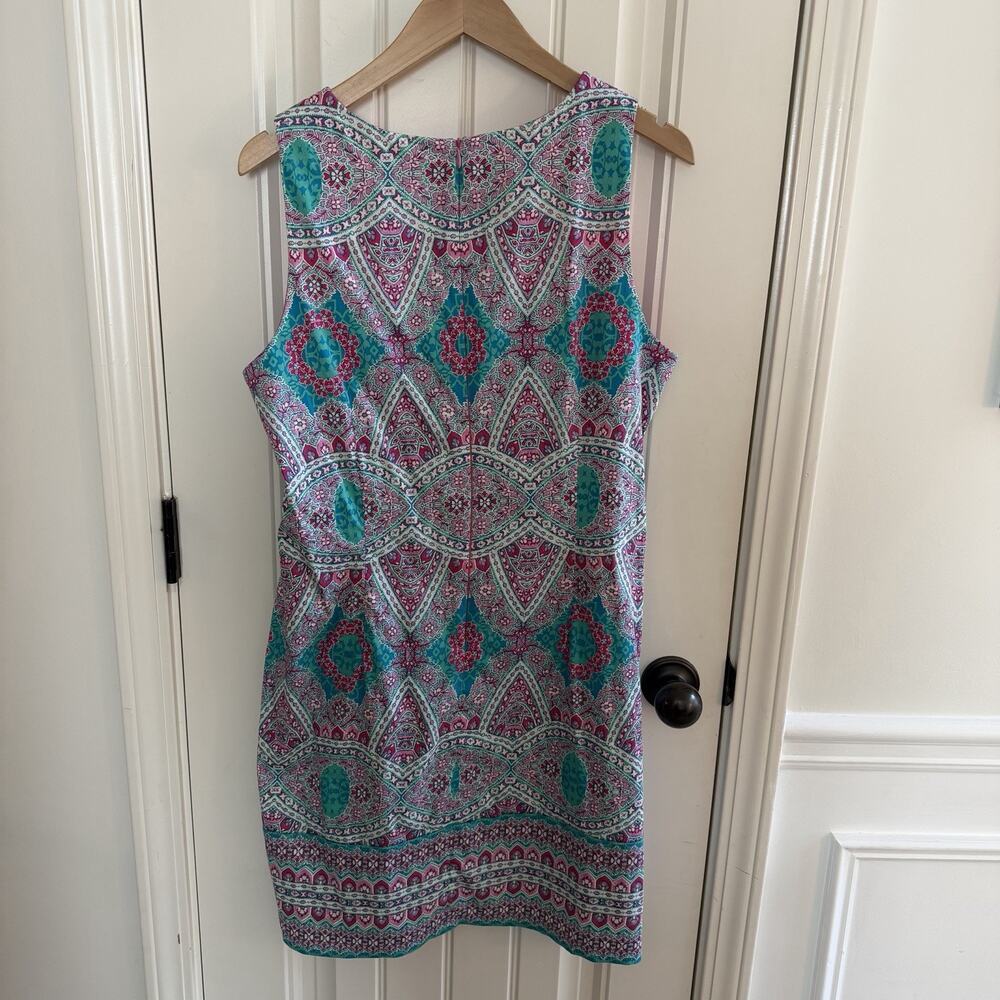 London Times Women's Sleeveless Patterned Dress US Size 14 Multicolor - Picture 5 of 9